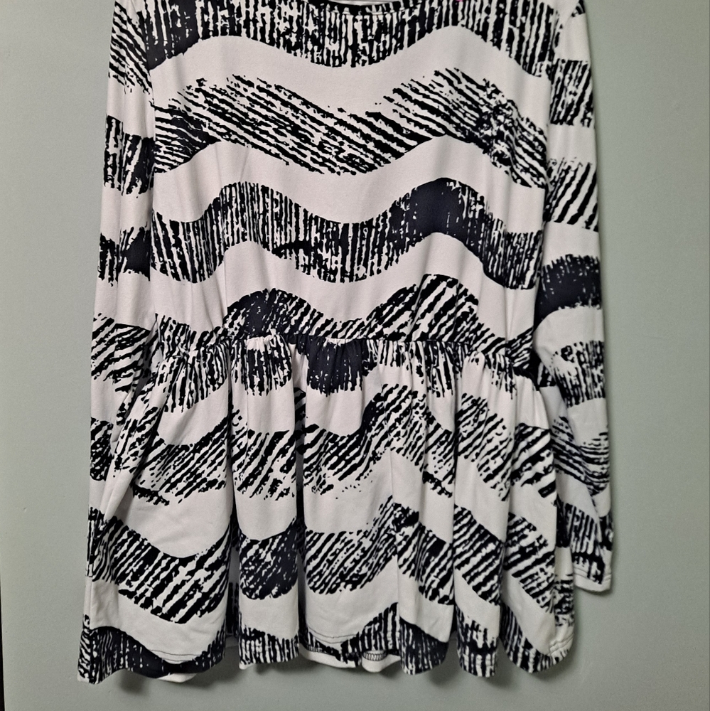 Black and White Striped Blouse